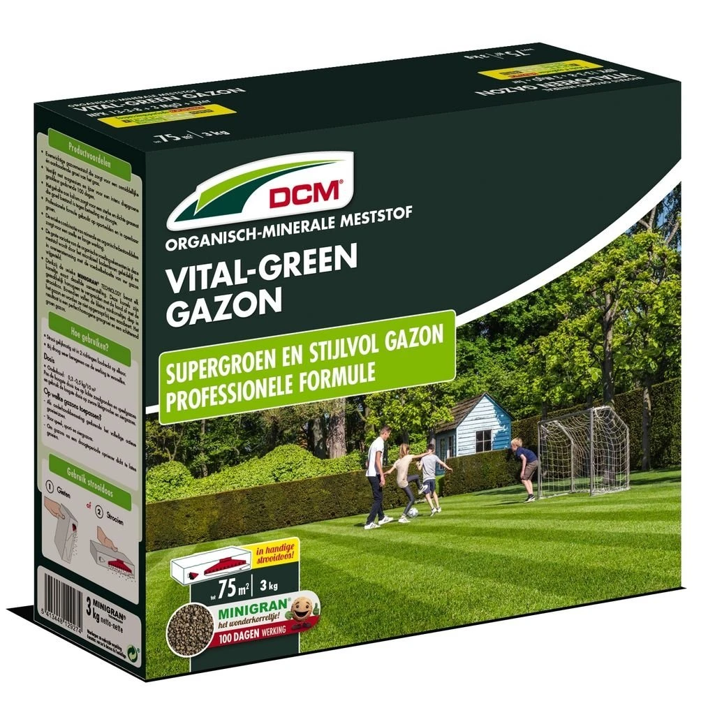 DCM Meststof Vital-Green Gazon (MG) (3 Kg) (SD) 3 DCM Meststof Vital-Green Gazon (MG) (3 Kg) (SD)
