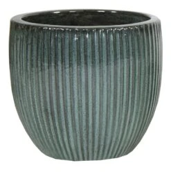 Portly Egg Rib Moss Green - Ø 37 X H 34 Cm